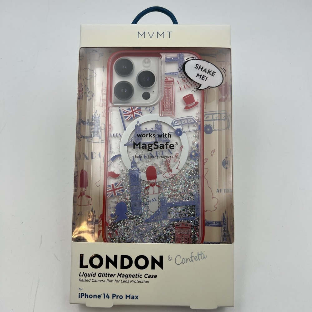 MVMT London & Confetti Liquid Glitter Magnetic Case Iphone 14 Pro Max‎  NEW